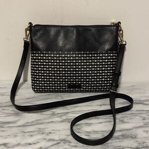 Fossil Fiona Black/Beige Crossbody Bag